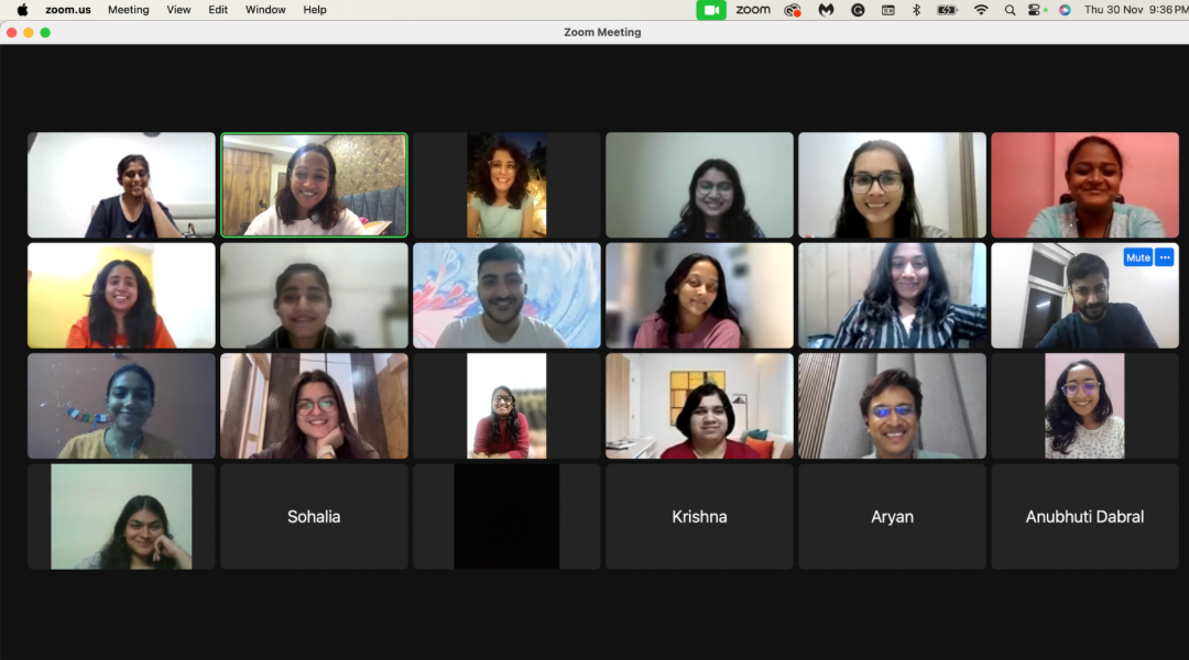 A live cohort call in session on Zoom