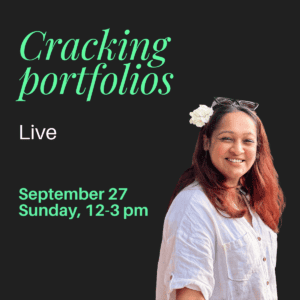 Three hours live on 27 September on what actually gets you hired — what to put in, what to cut, and how recruiters read it. Five portfolios reviewed live.